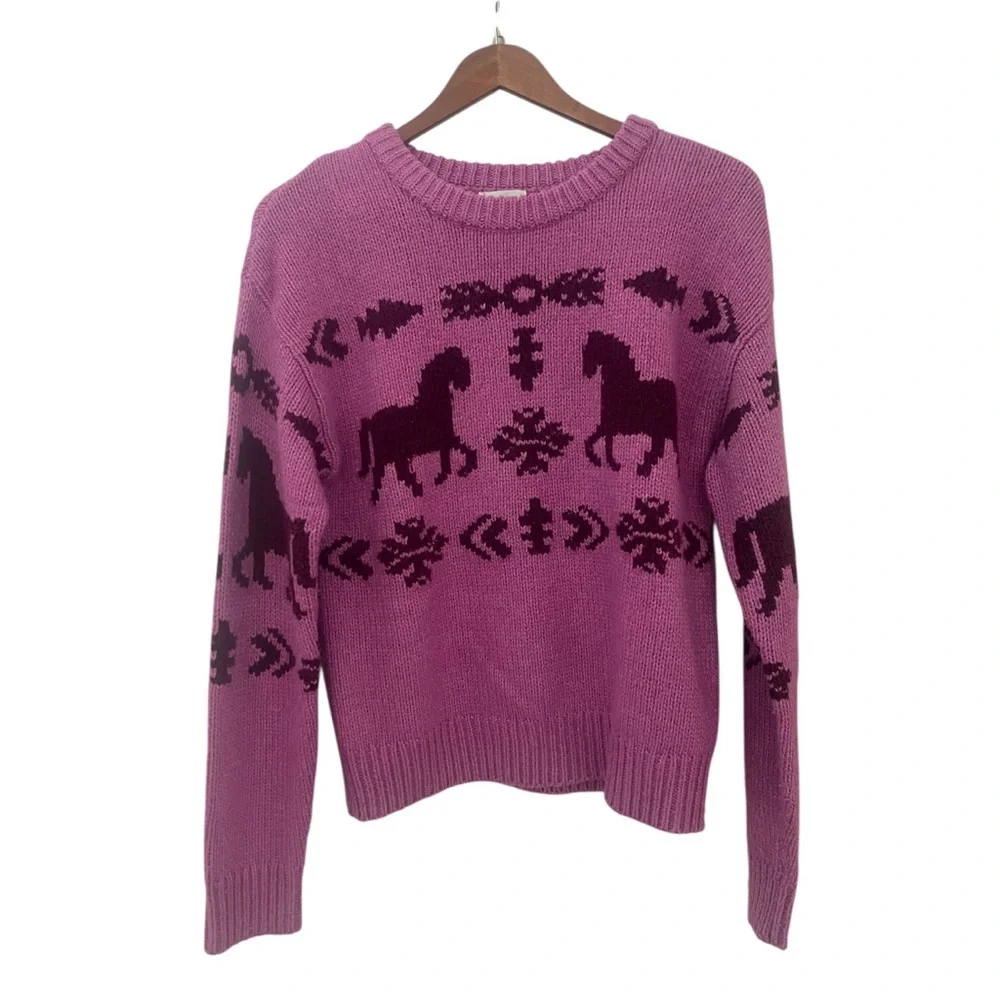 Sundance Equestrian Horse Knit Purple Pink Sweater Size XS - Picture 5 of 8